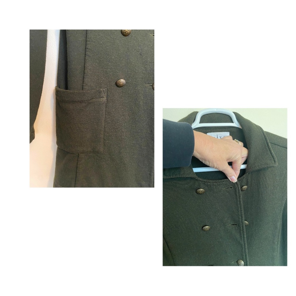 Velvet by Graham & Spencer Olive Double-Breasted Knit Jacket - Picture 5 of 7